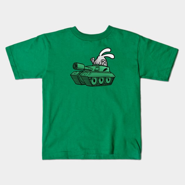 War Animals -  Rabbit Kids T-Shirt by Carlo Betanzos